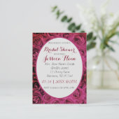 Bruiloftsshower Roze Rozen Uitnodigingen (Staand voorkant)