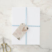 Bruiloftsshower Roze & Taupe Harten Chic Favor Cadeaulabel (Met Touw)