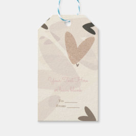 Bruiloftsshower Roze & Taupe Harten Chic Favor Cadeaulabel