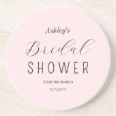 Bruiloftsshower Roze Zwart Chic Zandsteen Onderzetter (Voorkant)