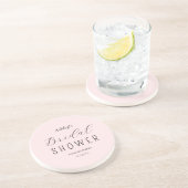 Bruiloftsshower Roze Zwart Chic Zandsteen Onderzetter (Zijkant)