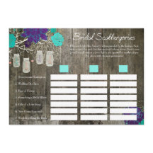 Bruiloftsshower Scattergories-spel | Rustieke bloe