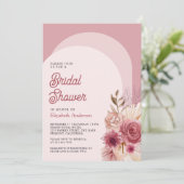 Bruiloftsshower Uitnodiging met Granaatappel Roze (Staand voorkant)