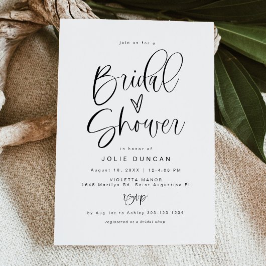 Bruiloftsshower uitnodiging, moderne Boho-typograf Kaart