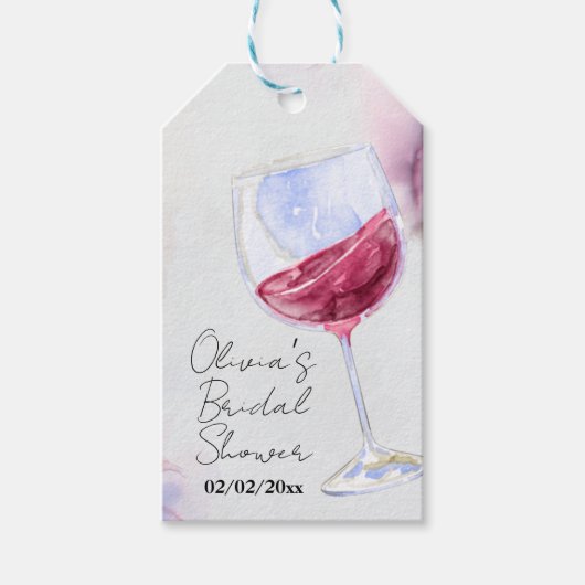 Bruiloftsshower wijnmakerij cadeaulabel (Voorkant)