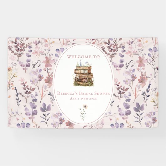 Bruiloftsshower wildbloem welkomstbord 'Nieuw hoof Spandoek (Horizontaal)