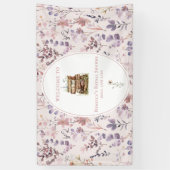 Bruiloftsshower wildbloem welkomstbord 'Nieuw hoof Spandoek (Verticaal)