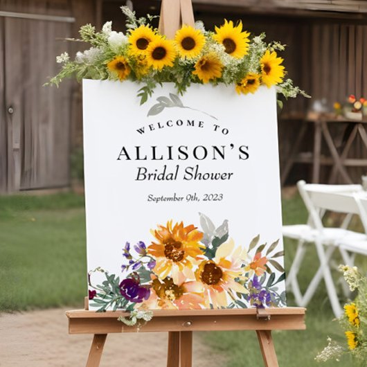 Bruiloftsshower Wilde Bloem Zonnebloem Welkomstbor Poster