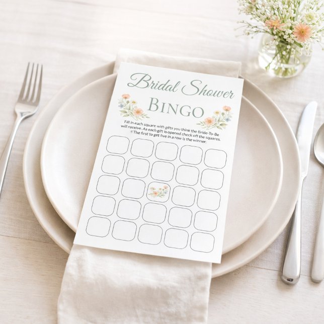 Bruiloftsshower Wildebloemen Bingo Spel (Creator heeft geüpload)