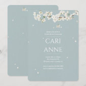 Bruiloftsshower 'Witte Bloesems' Kaart (Voorkant / Achterkant)