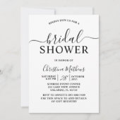 Bruiloftsshower Zwart & Wit Calligrafie Script Kaart (Voorkant)