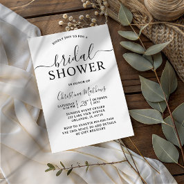 Bruiloftsshower Zwart & Wit Calligrafie Script Kaart