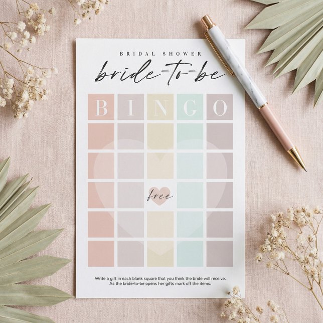 Bruiloftsshowerbingokaart Bruid Party Spelkaart (Bridal Shower Bingo Bride-to-Be Party Game Card)