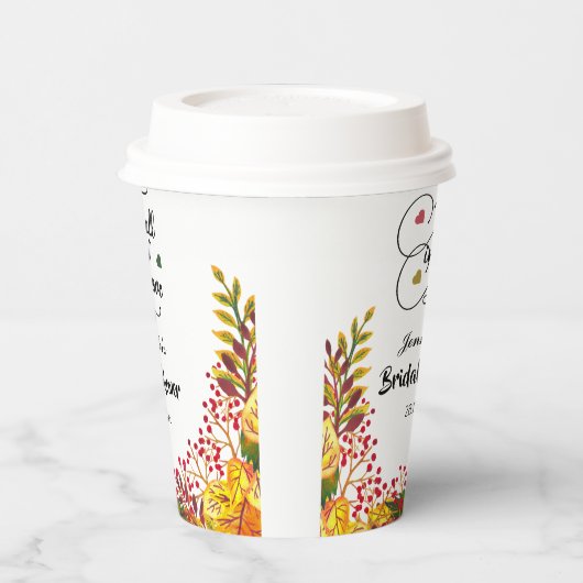 Bruiloftsshowerscript 'Fall in Love'  Papieren Bekers (Links)