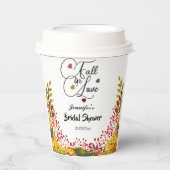 Bruiloftsshowerscript 'Fall in Love'  Papieren Bekers (Voorkant)