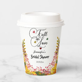 Bruiloftsshowerscript 'Fall in Love'  Papieren Bekers