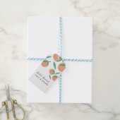 Bruiloftssinaasappels Handgetekende Botanische  Cadeaulabel (Met Touw)