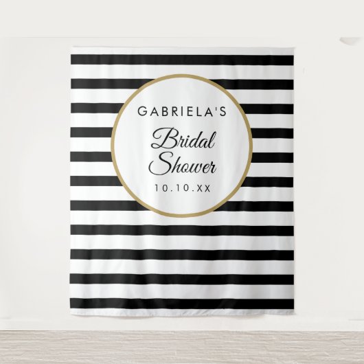 Bruiloftssluiers Bruine Streep Gouden Fotobackdrop Wandkleed (Voorkant)