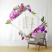 Bruiloftssluiting achtergrond - Paarse bloemen Wandkleed (In Situ (horizontaal))