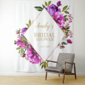 Bruiloftssluiting achtergrond - Paarse bloemen Wandkleed (In situ)