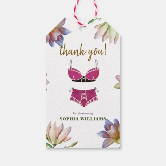 Bruiloftssluiting lingerie cadeaulabel (Achterkant)