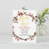 Bruiloftssluiting met cranberrybessen in landelijk kaart (Staand voorkant)