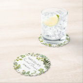 Bruiloftssluiting met tuingroen  kartonnen onderzetters (Insitu)