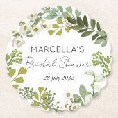 Bruiloftssluiting met tuingroen  kartonnen onderzetters (Voorkant)