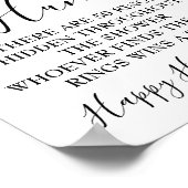 Bruiloftsspel bordje Ring Hunt citroenen Bruidsmei Poster (Hoek)