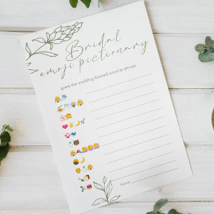 Bruiloftsspel Emoji Pictionary Sage Boho