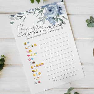 Bruiloftsspel Emoji Pictionary Stofblauw