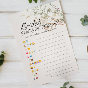 Bruiloftsspel Emoji Pictionary Vintage Bloemen