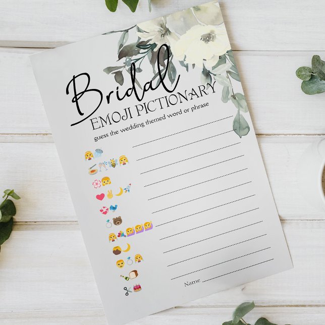 Bruiloftsspel Emoji Pictionary Witte Bloemen (Creator heeft geüpload)