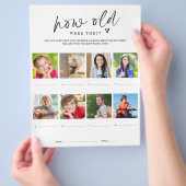 Bruiloftsspel Hoe oud waren ze met foto's Flyer (Hand)