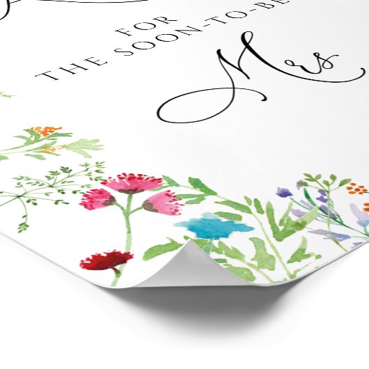 Bruiloftsspel: Hoeveel Kussen Bloemendecor Poster (Hoek)