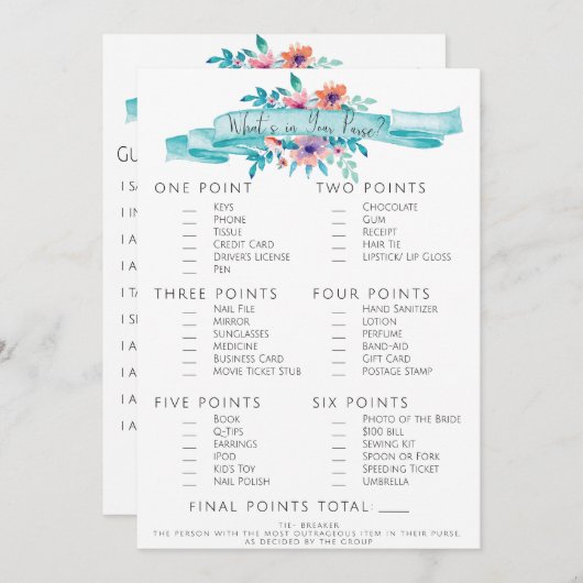 Bruiloftsspel Kaart (Voorkant / Achterkant)