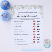 Bruiloftsspel met bloemendecor: Hij zei, zij zei Flyer (Enkel)