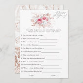 Bruiloftsspel met bloemmotief en kant kaart (Voorkant / Achterkant)