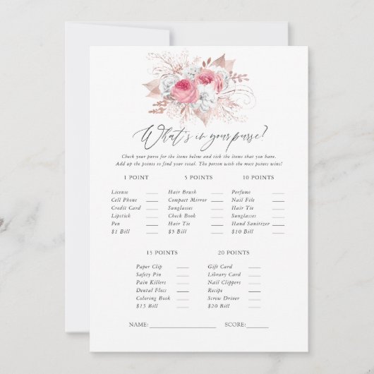 Bruiloftsspel met bloemmotief en kant kaart (Voorkant)