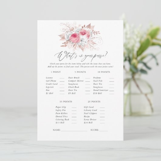 Bruiloftsspel met bloemmotief en kant kaart (Staand voorkant)