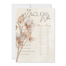 Bruiloftsspel met bruine bloemen Raad wie