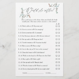Bruiloftsspel met rustieke groene winterthema