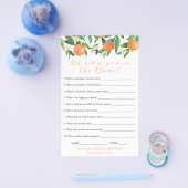 Bruiloftsspel Quiz Kaart, Wie Kent Haar Het Best? Flyer (Enkel)