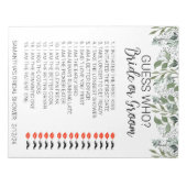 Bruiloftsspel Raad wie er Bladeren Laat Vallen Notitieblok (Voorkant)