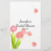 Bruiloftsspel Roze Tulpen Raad de Trouwjurk Flyer (Achterkant)