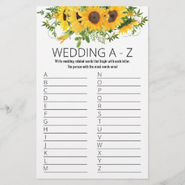 Bruiloftsspel voor bruidsmeisjes A tot Z Kaart