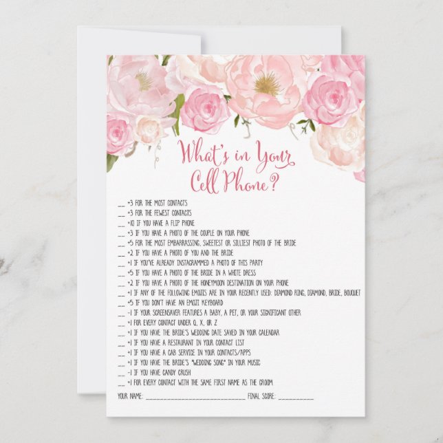 Bruiloftsspel voor mobiele telefoon met bloemen (Voorkant)