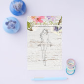 Bruiloftsspel Witte Houten Roze Raad het Bruidsjur Flyer (Enkel)