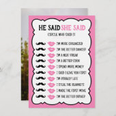 Bruiloftsspelkaart 'Hij zei, zij zei' (Voorkant / Achterkant)