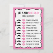 Bruiloftsspelkaart 'Hij zei, zij zei' (Voorkant)